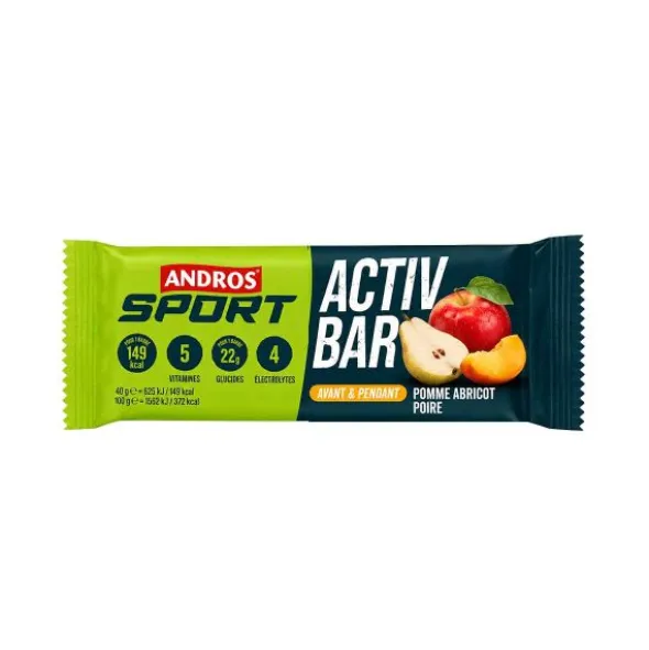 Barre énergétique Andros Sport - Pomme, poire, abricot