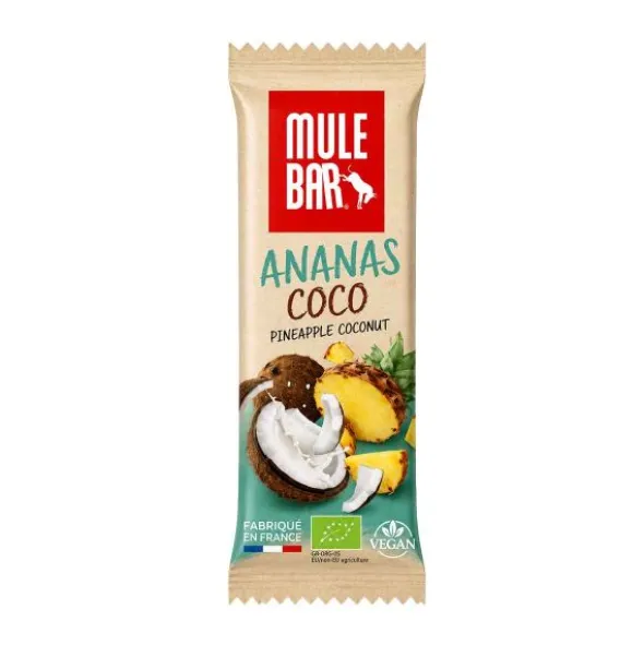 Barre énergétique bio Mulebar - Ananas, noix de coco et baies de goji