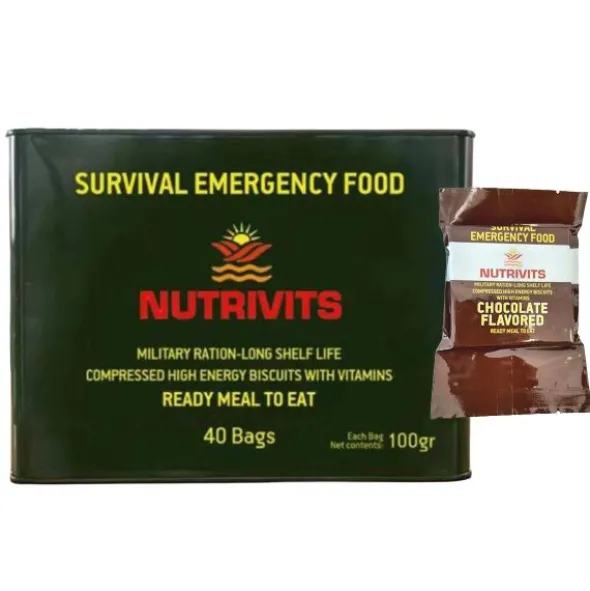 Boîte de biscuits d'urgence Nutrivits x 40 - Chocolat - 15 ans