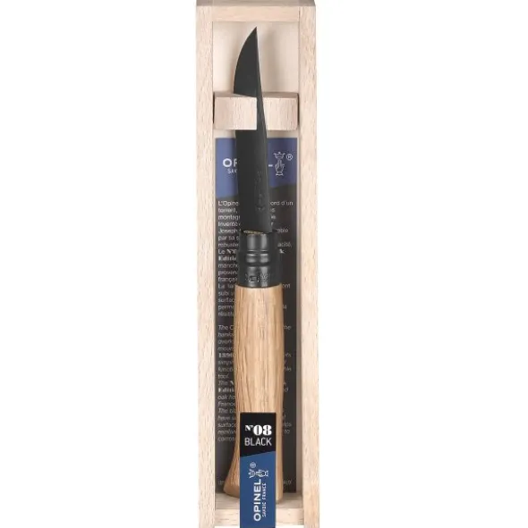 Couteau Opinel n°8 Black - Tradition 8,5 cm - Inox noir, chêne