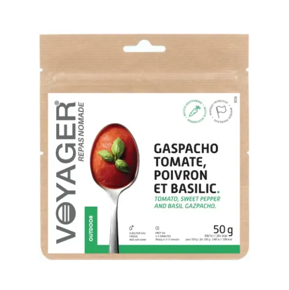 Gaspacho tomate, poivron et basilic