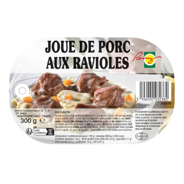 Joues de porc aux ravioles
