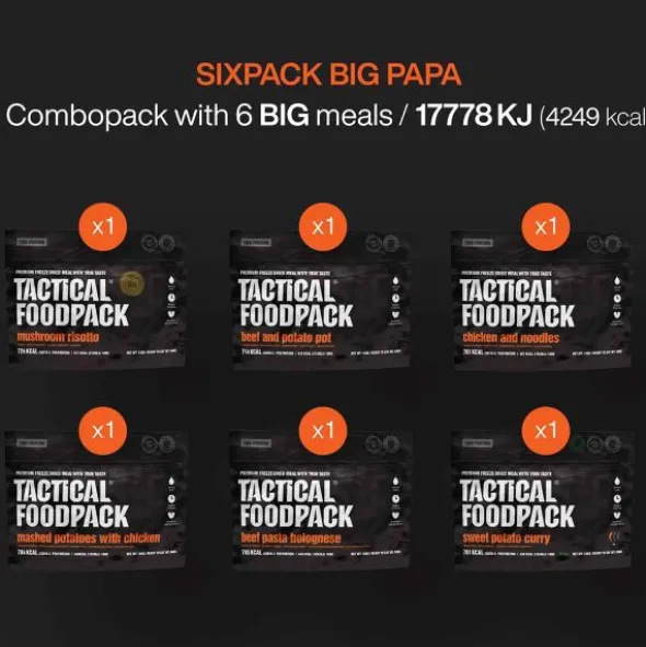 Pack de 6 repas lyophilisés Tactical Foodpack - Big Papa