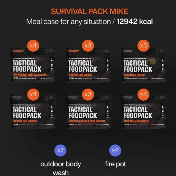 Pack 7 jours en seau Mike - Repas lyophilisé, matériel - 8 ans