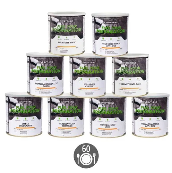 Pack survie 1 mois - 60 repas - Stockage 25 ans