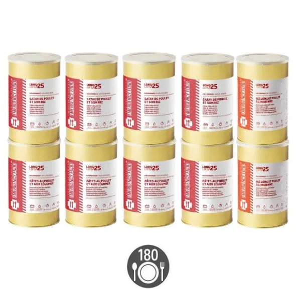 Pack Survie 3 mois - 180 Repas - Stockage 25 ans