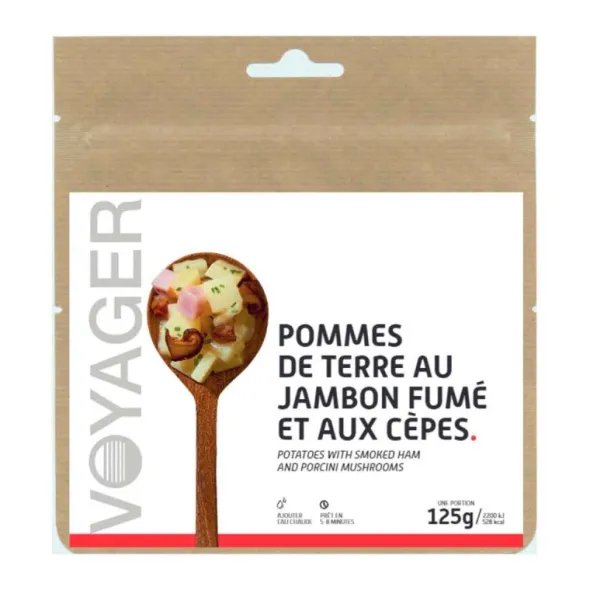 Pommes de terre au jambon fumé et aux cèpes