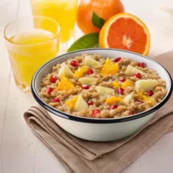 Porridge de riz à la noix de coco et aux fruits tropicaux