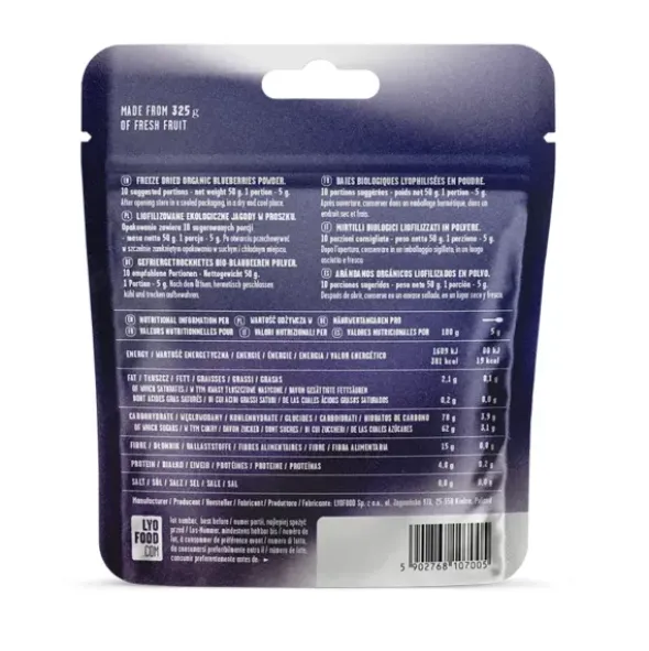 Poudre de myrtilles bio