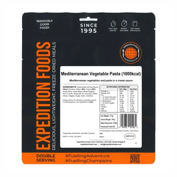 Pâtes aux légumes méditérranéens - Double portion