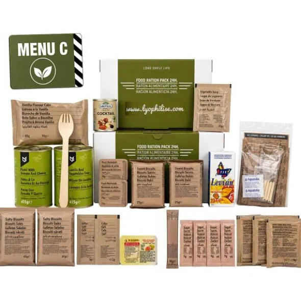 Ration militaire - Menu C Végétarien - 3000 Kcal