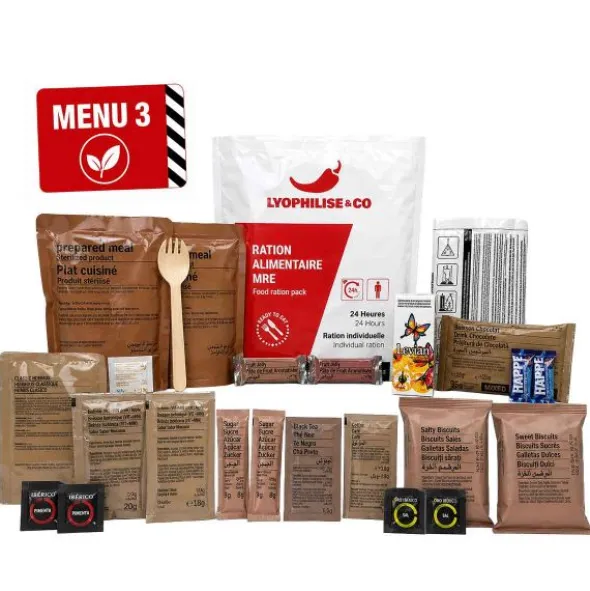 Ration MRE autochauffante 24H- Menu 3 - Végétarien