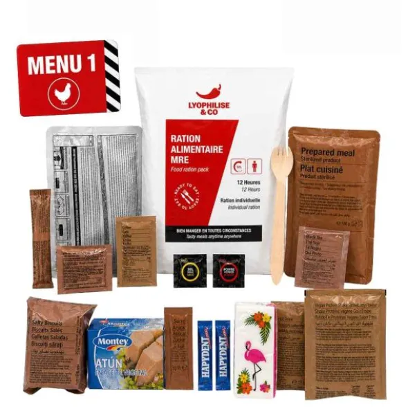 Ration MRE autochauffante 12H- Menu 1 - Poulet