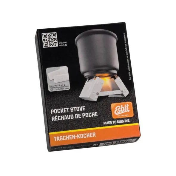 Réchaud de poche Esbit et 20 x 4 g combustibles solides