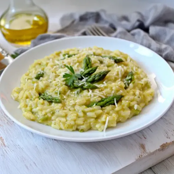 Risotto aux asperges et brocolis - Grand format