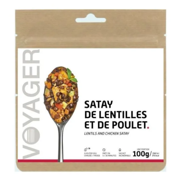 Satay de lentilles au poulet
