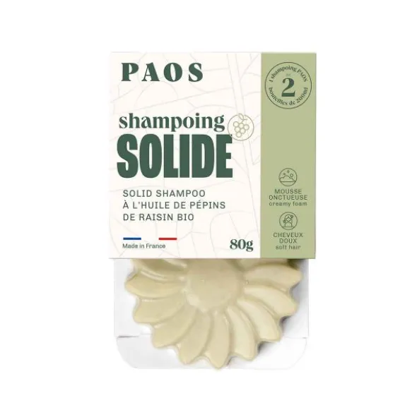 Shampooing solide PAOS - Huile de pépins de raison bio