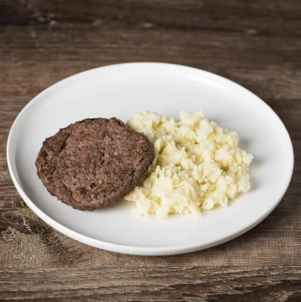 Steak haché et écrasée de pommes de terre