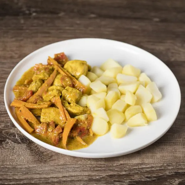 Tajine de poulet citron confit et pommes de terre