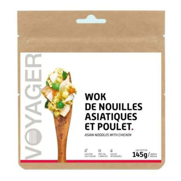Wok de nouilles asiatiques et poulet